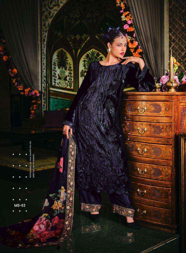 Varsha Mystic Velvet Dress Material 6 pcs Catalogue