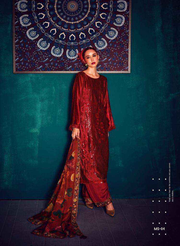 Varsha Mystic Velvet Dress Material 6 pcs Catalogue