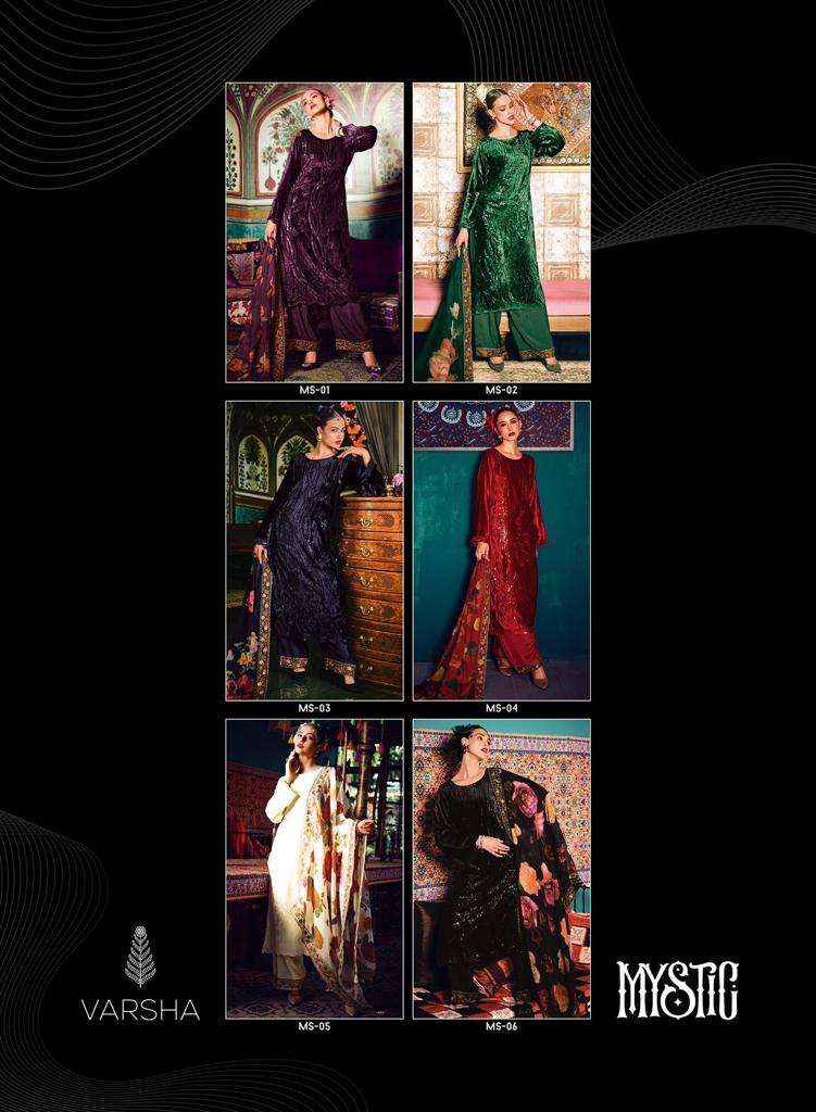 Varsha Mystic Velvet Dress Material 6 pcs Catalogue