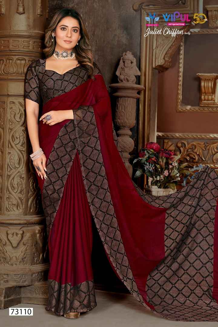 Vipul Juliet Chiffon Saree 12 pcs Catalogue
