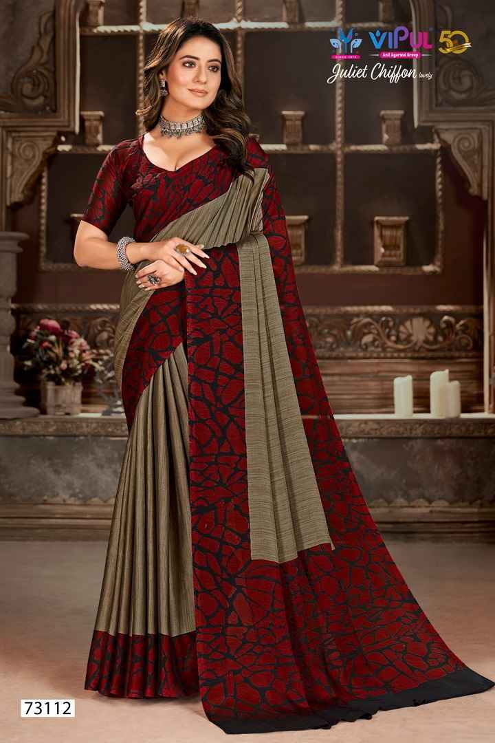 Vipul Juliet Chiffon Saree 12 pcs Catalogue