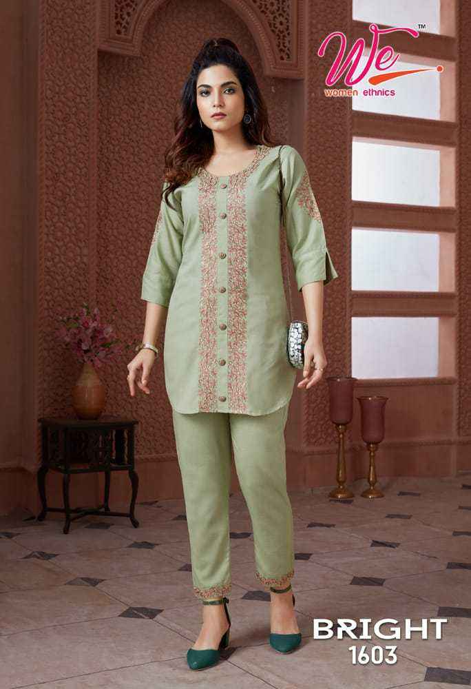 WE Bright Fancy Kurti With Pant 8 pcs Catalogue
