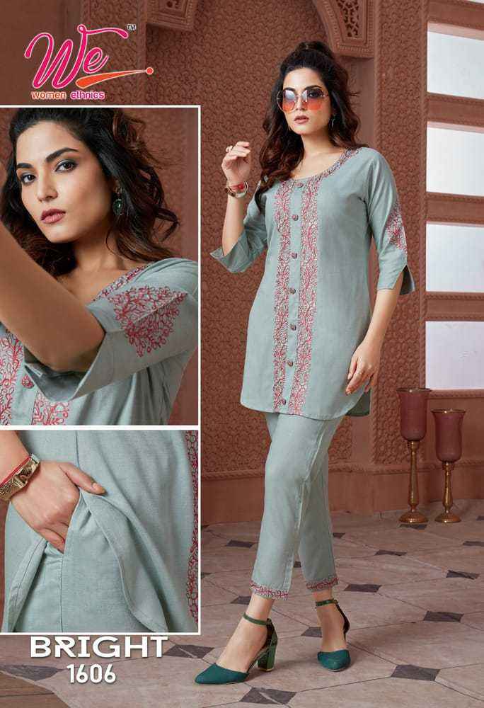 WE Bright Fancy Kurti With Pant 8 pcs Catalogue