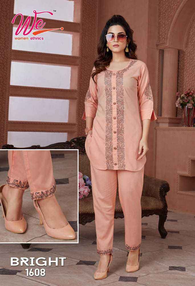 WE Bright Fancy Kurti With Pant 8 pcs Catalogue