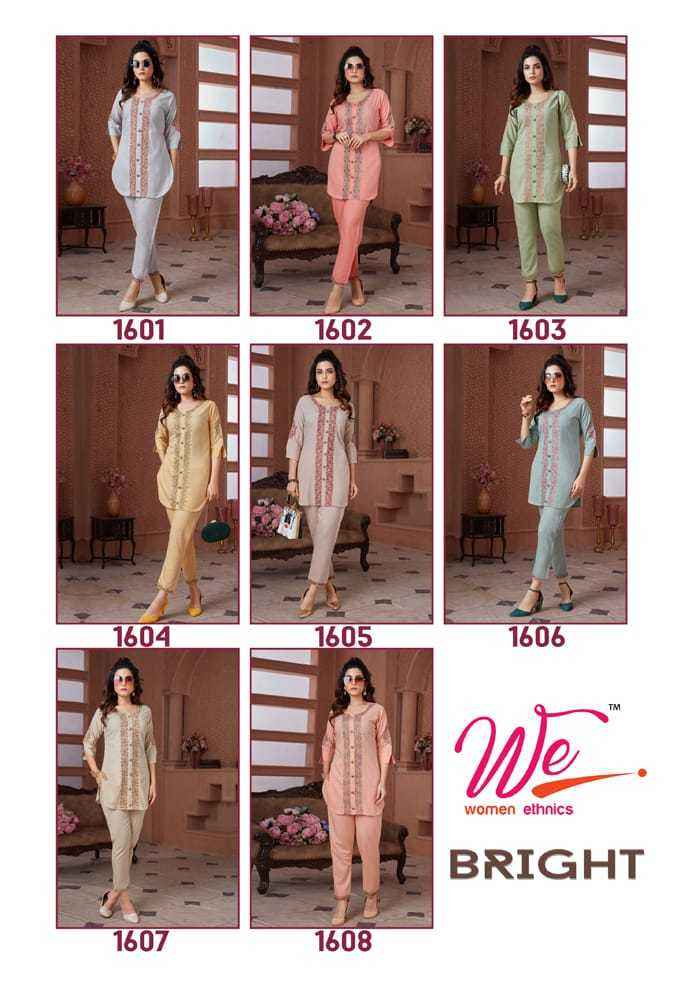 WE Bright Fancy Kurti With Pant 8 pcs Catalogue