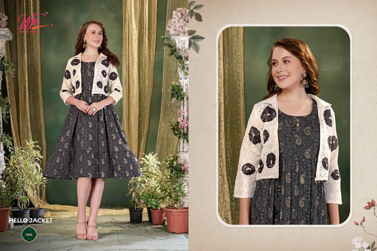 We Hello Jacket Fancy Kurti Combo 8 pcs Catalogue