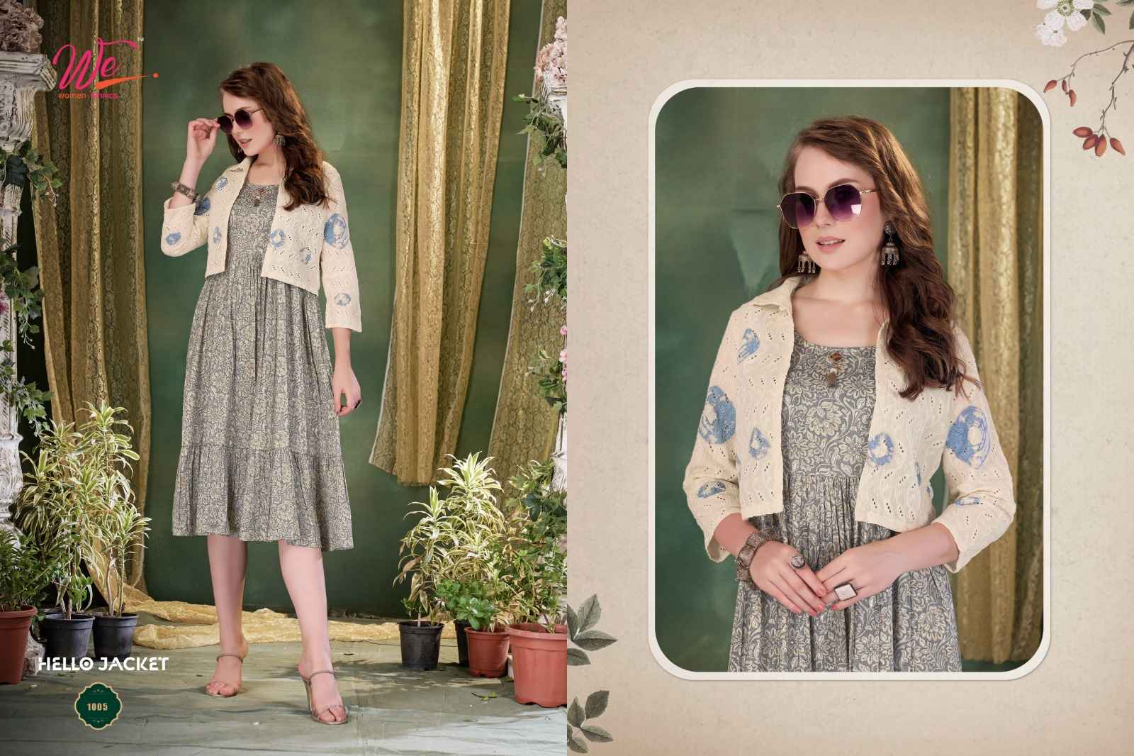 We Hello Jacket Fancy Kurti Combo 8 pcs Catalogue