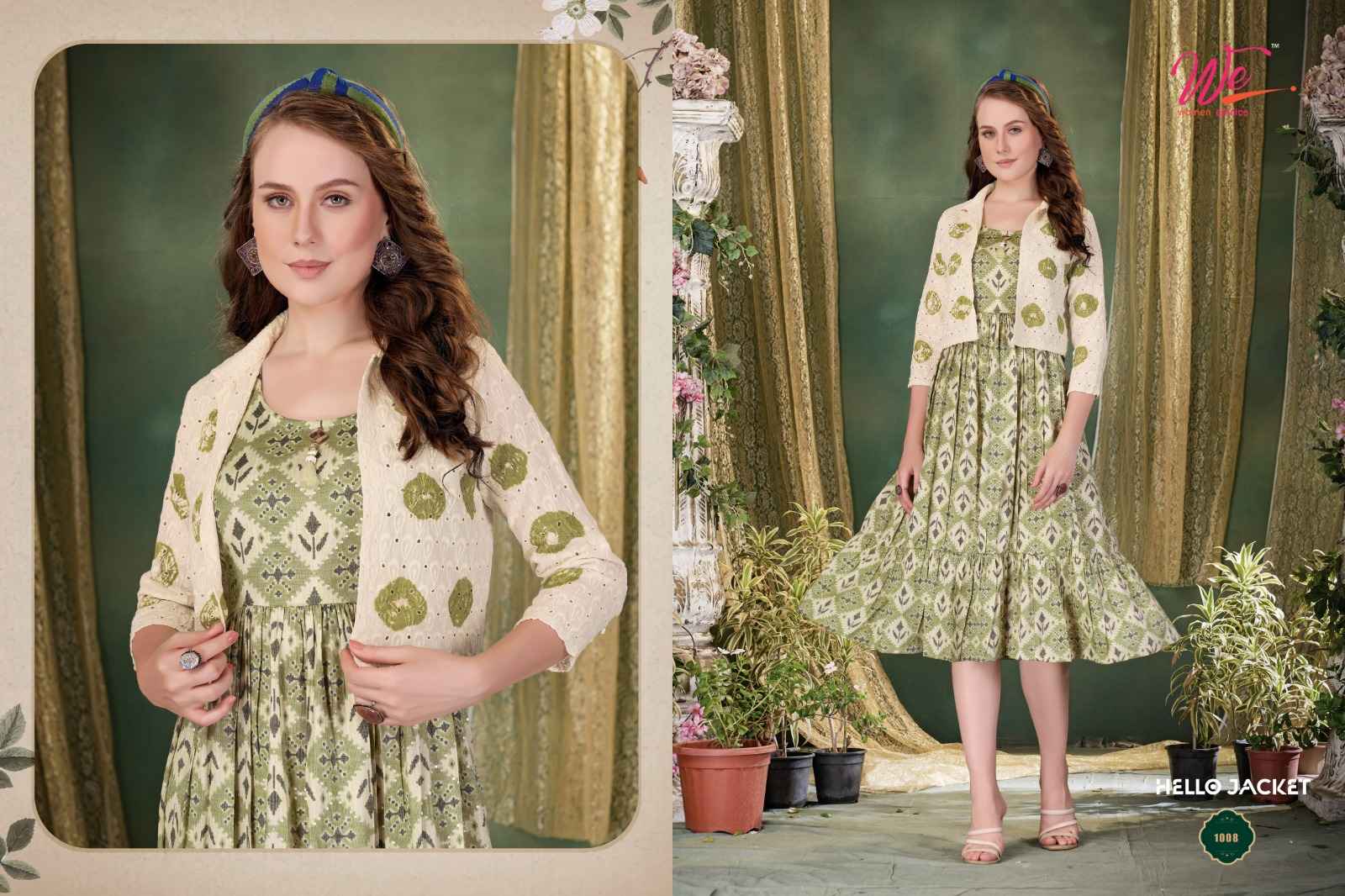 We Hello Jacket Fancy Kurti Combo 8 pcs Catalogue