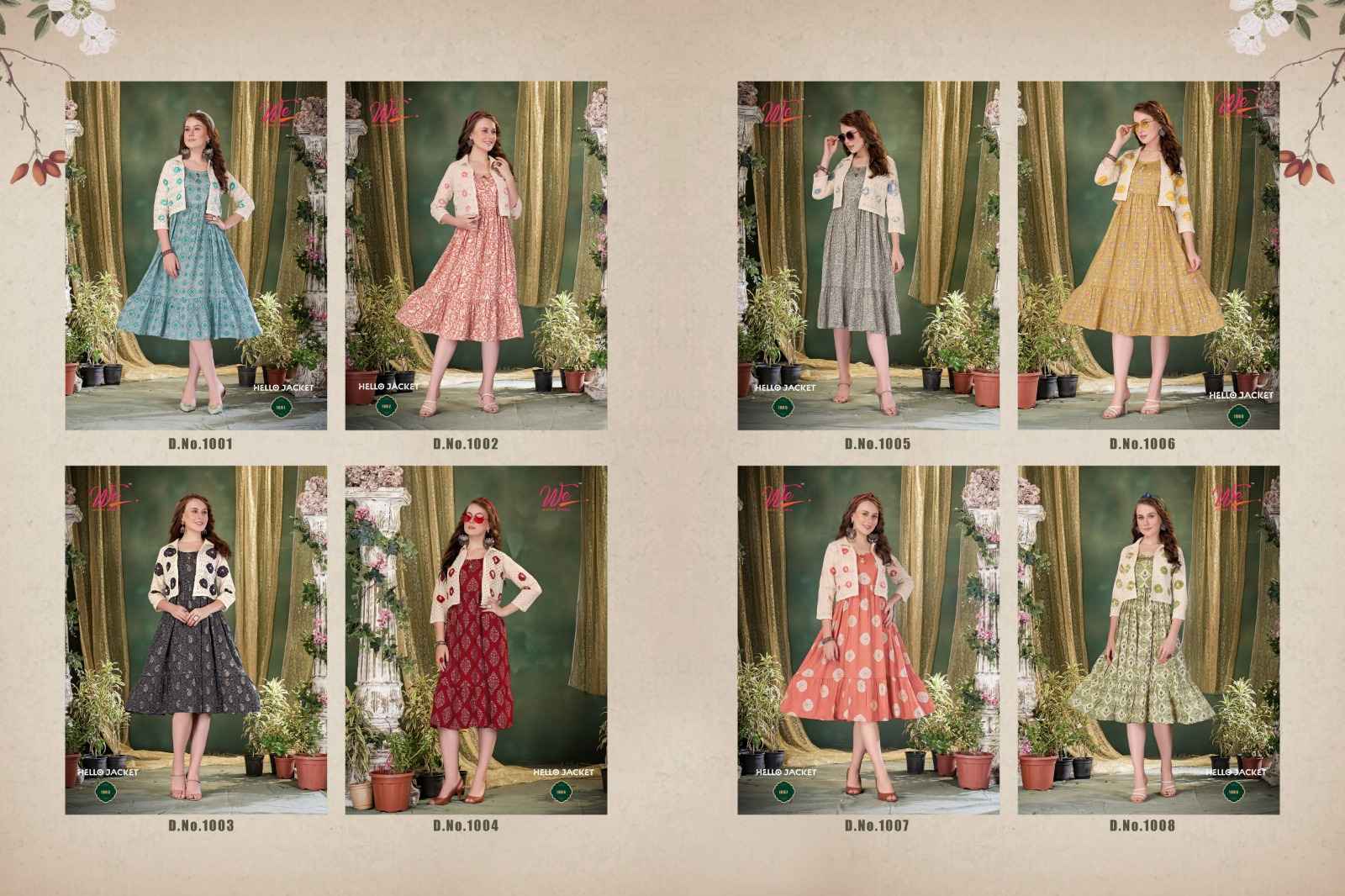We Hello Jacket Fancy Kurti Combo 8 pcs Catalogue