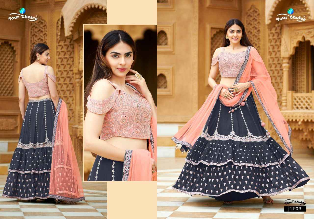 Your Choice CK Blooming Georgette Lehenga Choli 4 pcs Catalogue