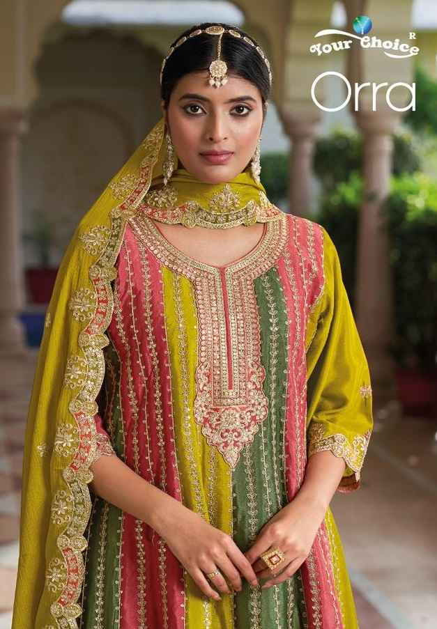 Your Choice Orra Readymade Chinon Dress 3 pcs Catalogue