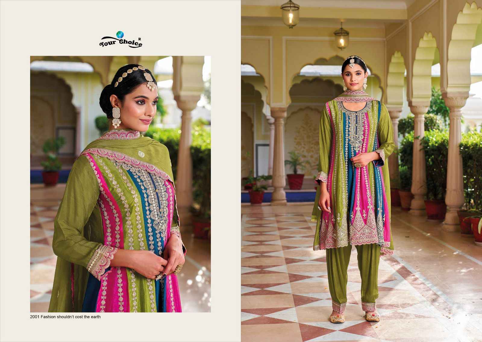 Your Choice Zoyaa Readymade Bloomin Chinon Dress 3 pcs Catalogue