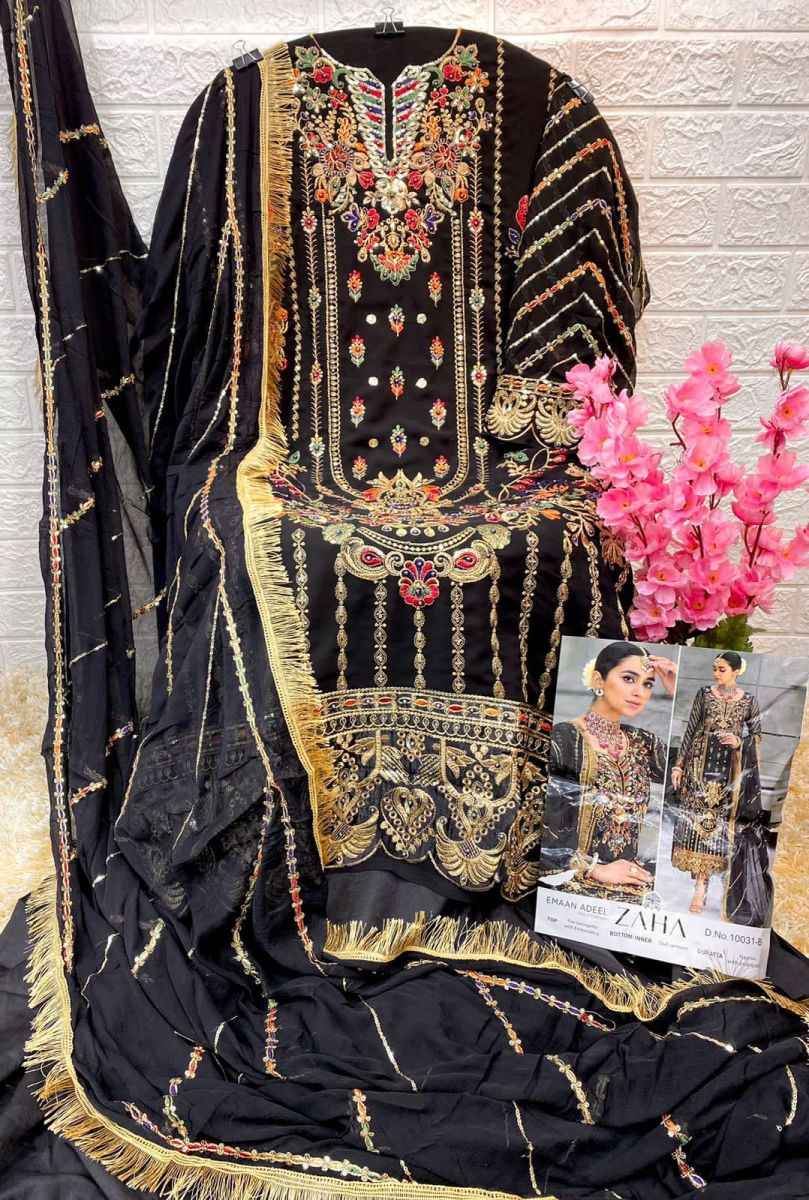 Zaha Emaan Adeel Vol 2 Georgette Dress Material 5 pcs Catalogue
