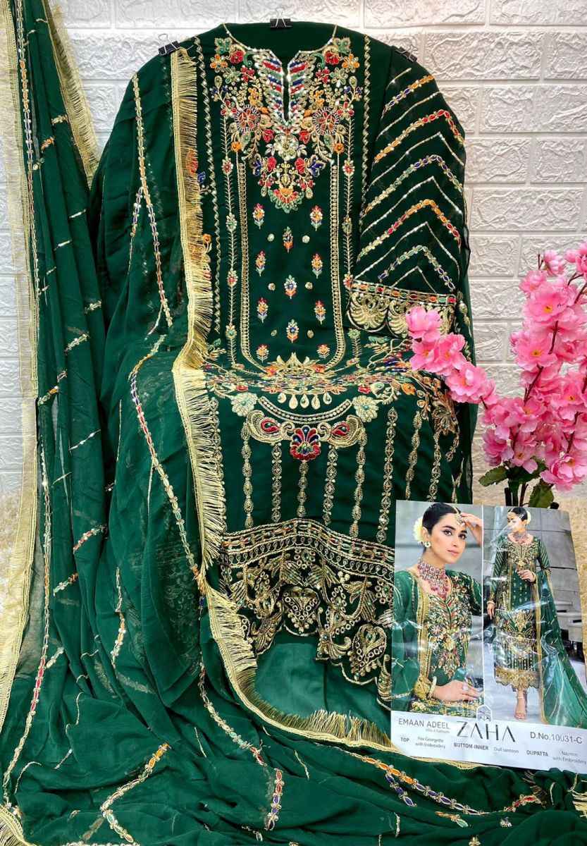 Zaha Emaan Adeel Vol 2 Georgette Dress Material 5 pcs Catalogue