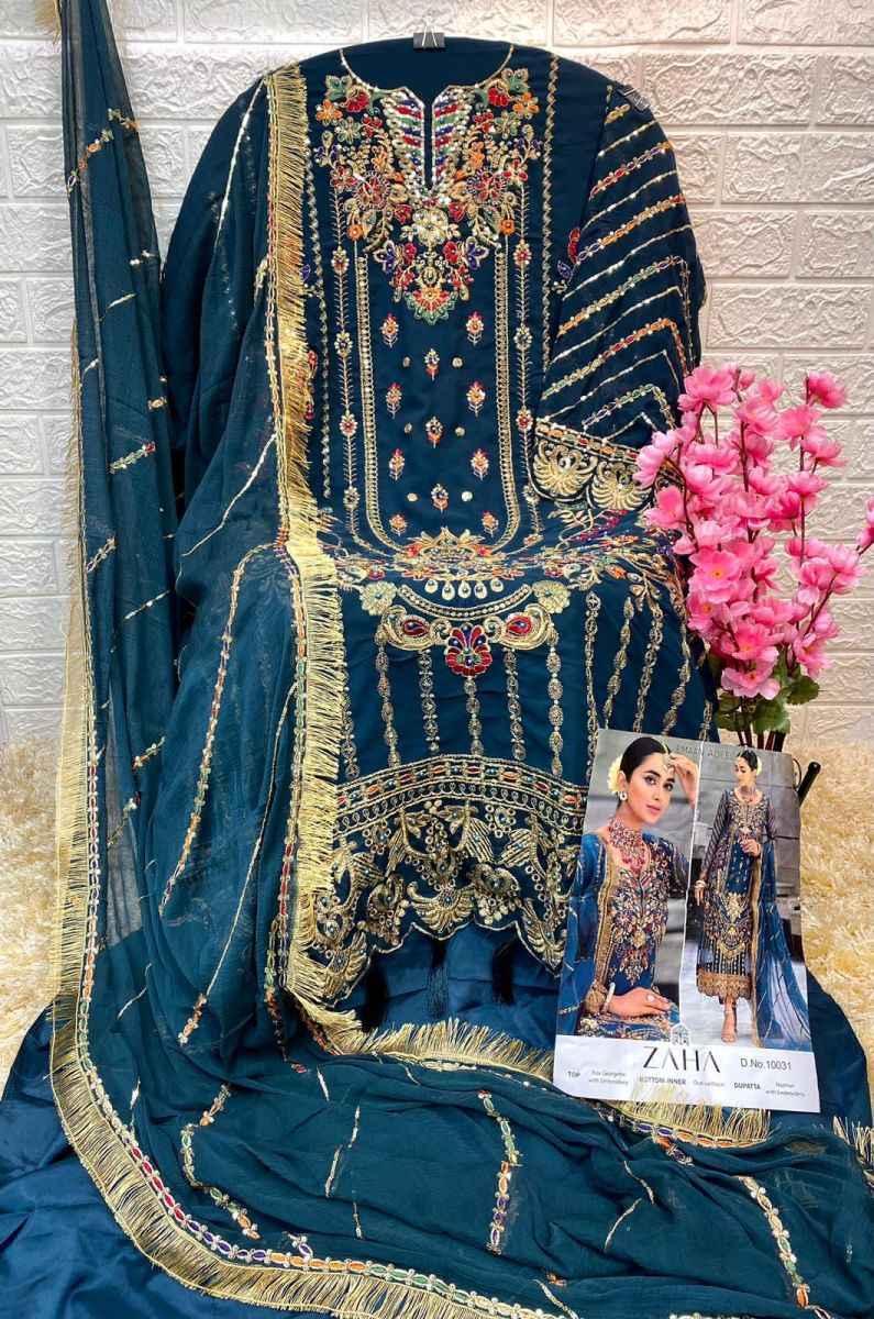 Zaha Emaan Adeel Vol 2 Georgette Dress Material 5 pcs Catalogue