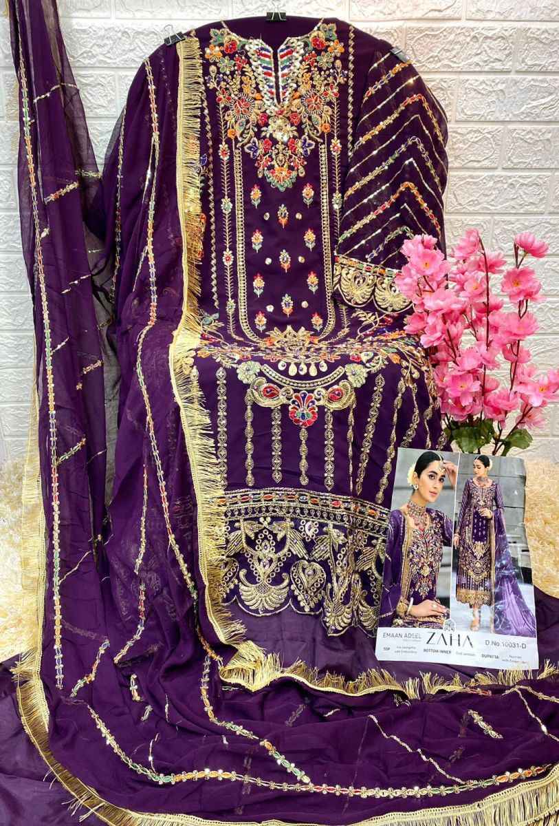 Zaha Emaan Adeel Vol 2 Georgette Dress Material 5 pcs Catalogue