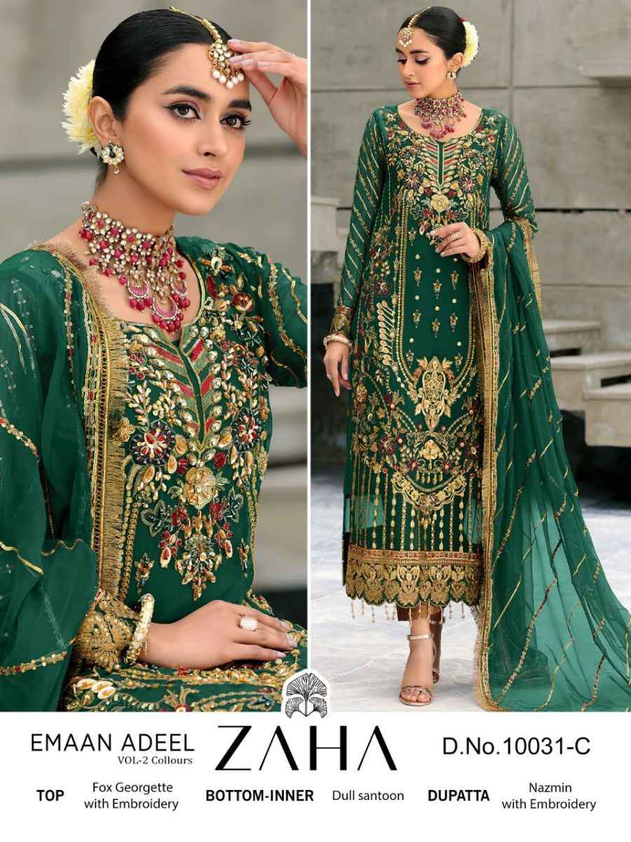 Zaha Emaan Adeel Vol 2 Georgette Dress Material 5 pcs Catalogue