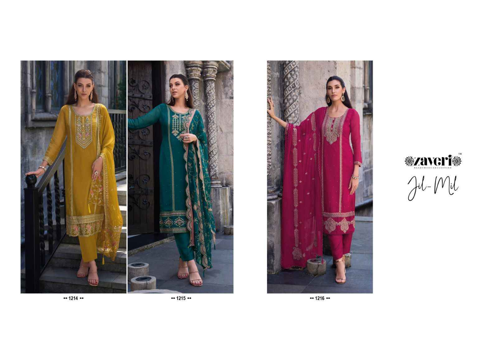 Zaveri Jil Mil Readymade Organza Dress 3 pcs Catalogue