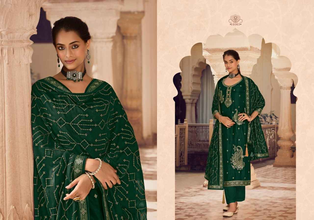 Zisa Mehak Dola Jacquard Dress Material 4 pcs Catalogue
