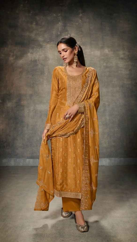 Zisa Memsahiba Viscose Dola Silk Dress Material 5 pcs Catalogue