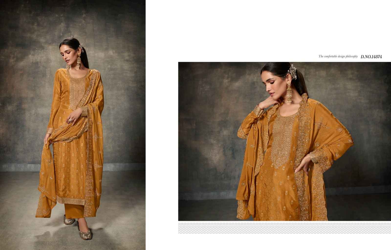 Zisa Memsahiba Viscose Dola Silk Dress Material 5 pcs Catalogue