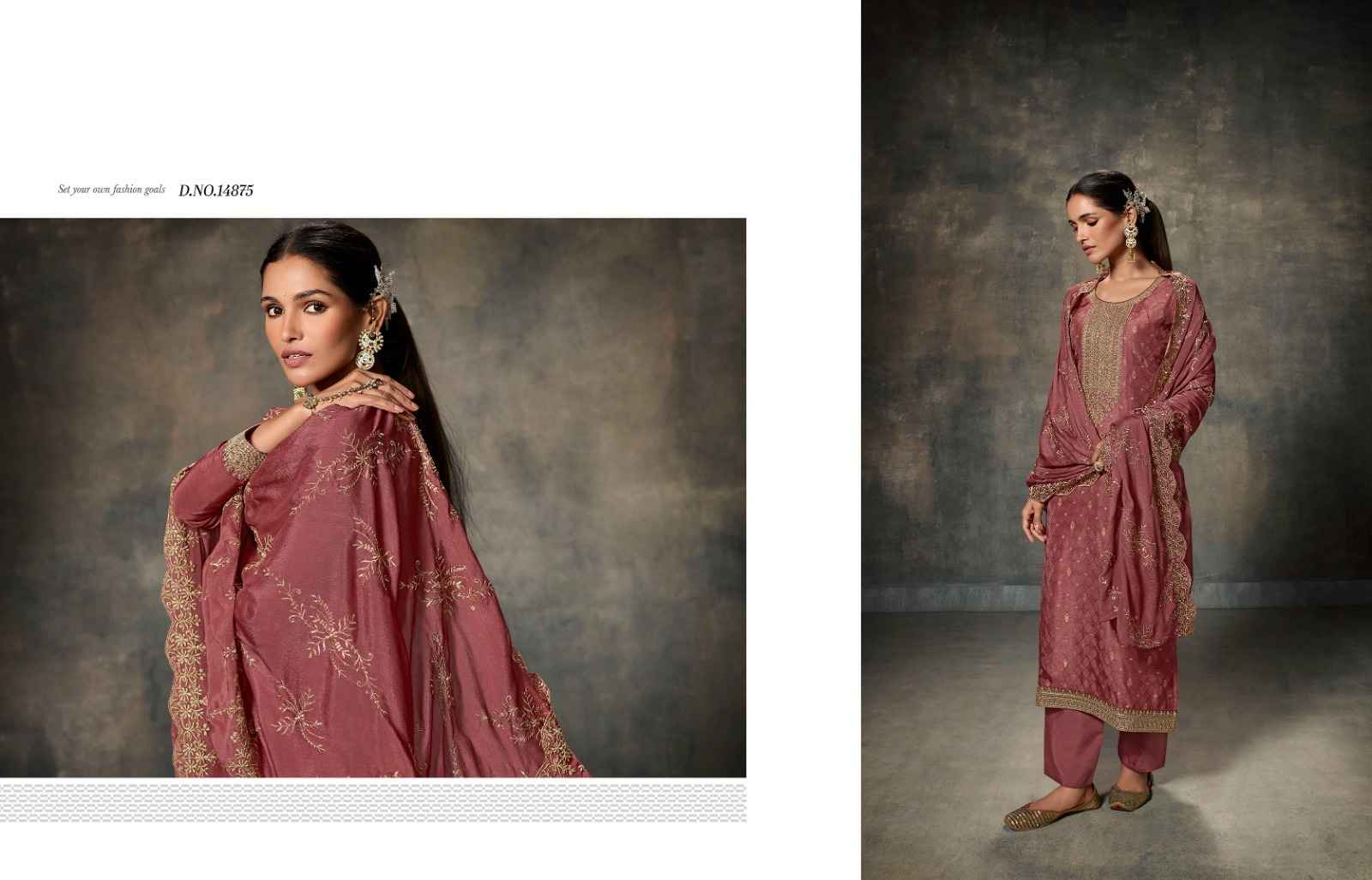 Zisa Memsahiba Viscose Dola Silk Dress Material 5 pcs Catalogue