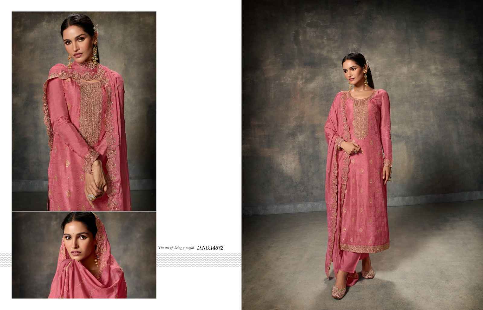 Zisa Memsahiba Viscose Dola Silk Dress Material 5 pcs Catalogue