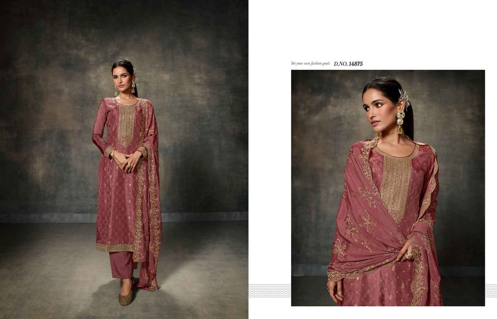 Zisa Memsahiba Viscose Dola Silk Dress Material 5 pcs Catalogue