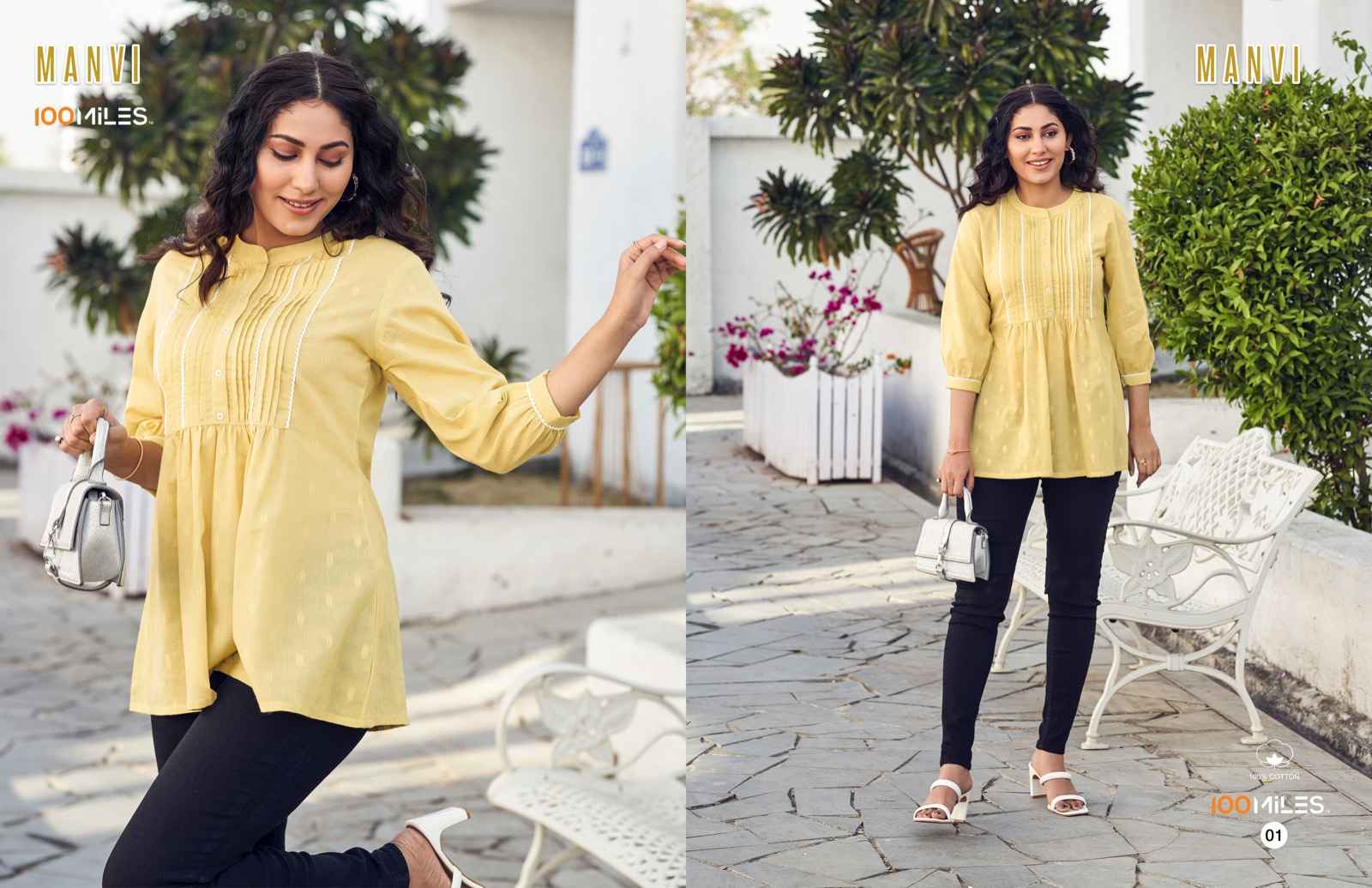 100 Miles Manvi Cotton Top 4 pcs Catalogue