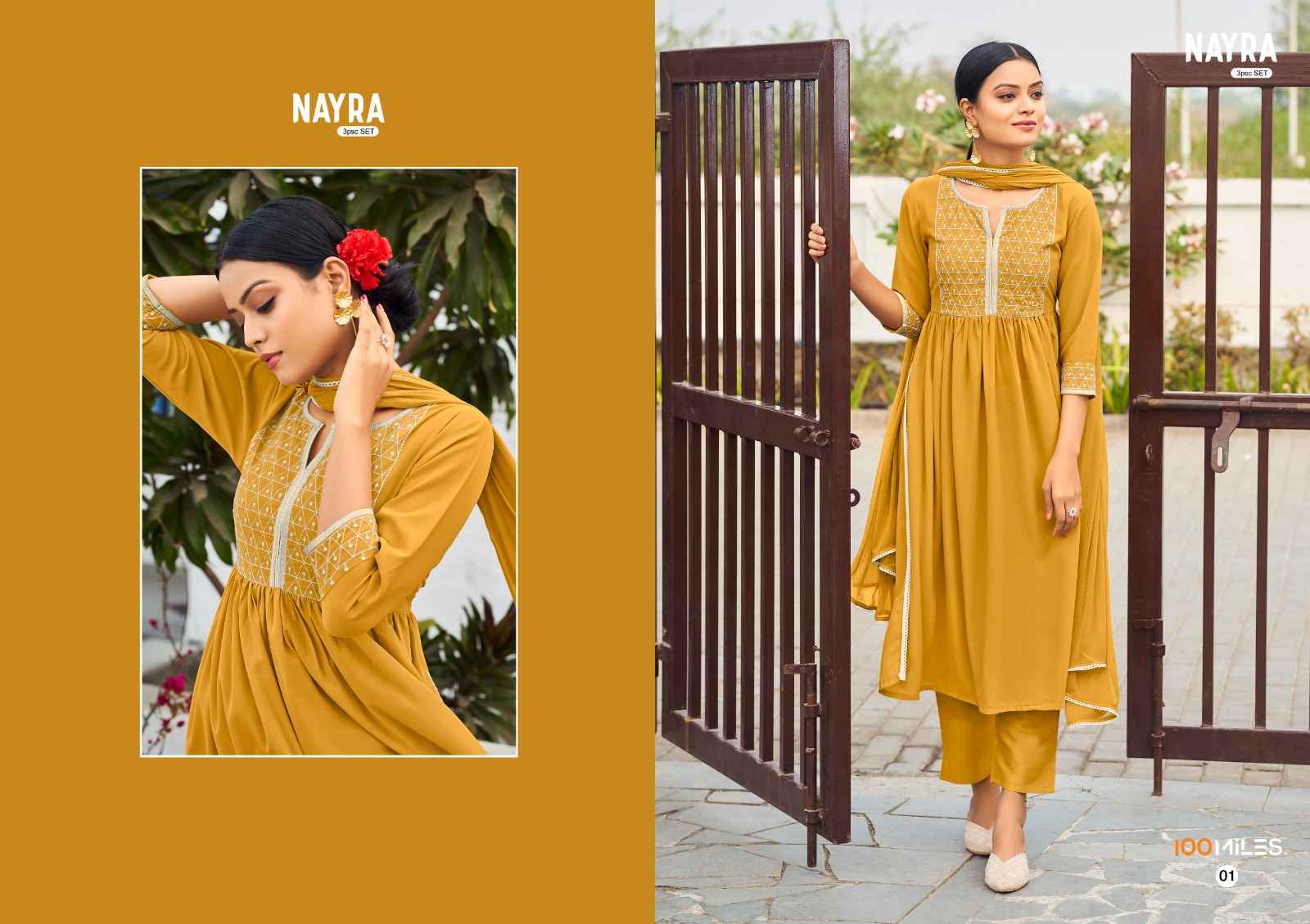 100 Miles Nayra Georgette Kurti Combo 4 pcs Catalogue
