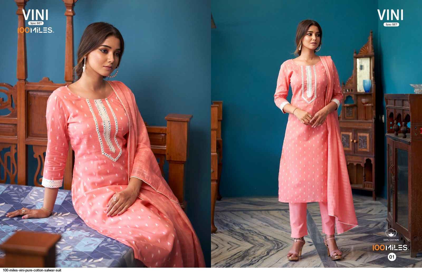 100 Miles Vini Cotton Kurti Combo 4 pcs Catalogue
