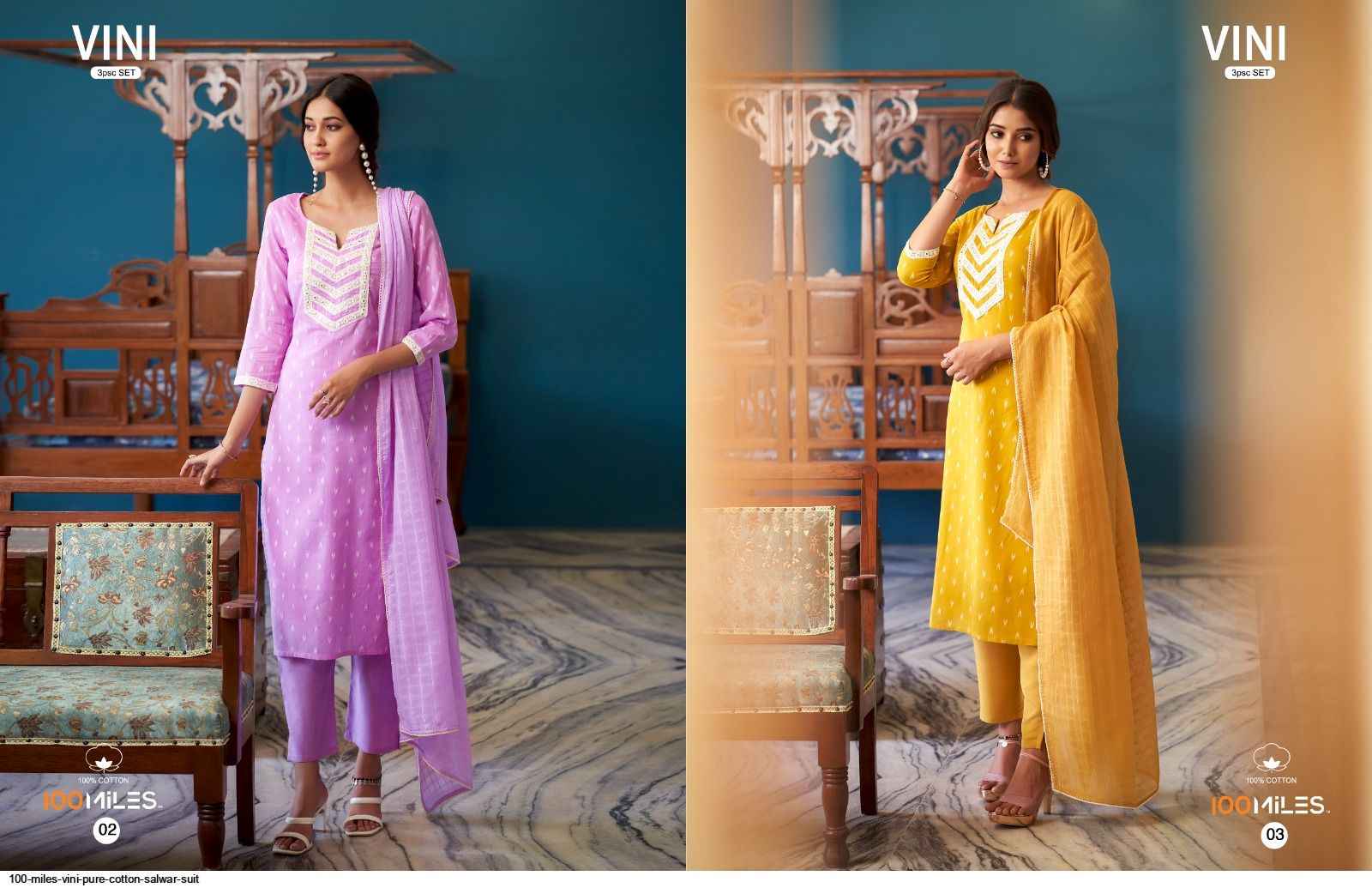 100 Miles Vini Cotton Kurti Combo 4 pcs Catalogue