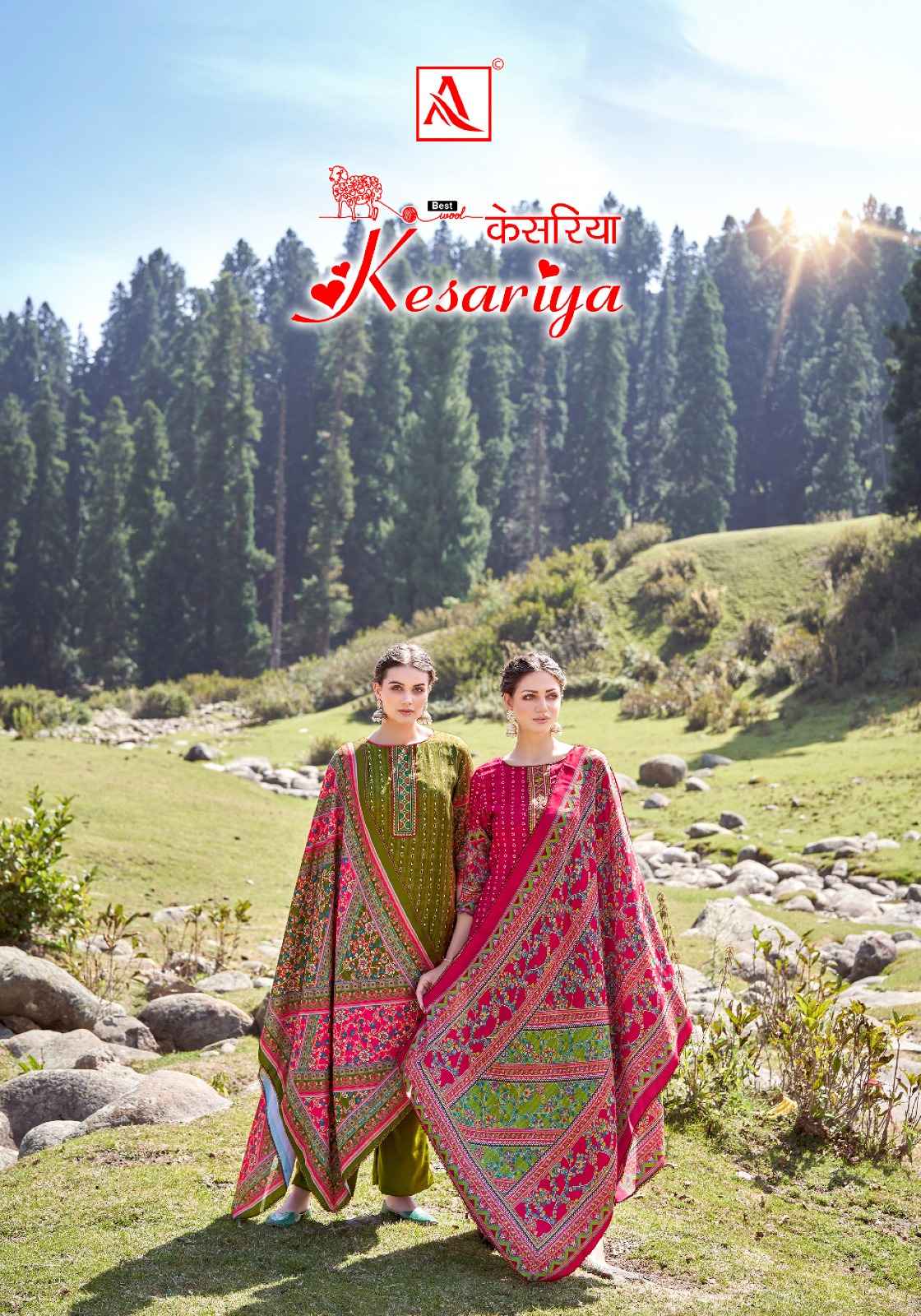 Alok Kesariya Pashmina Dress Material Wholesale Supplier Suits