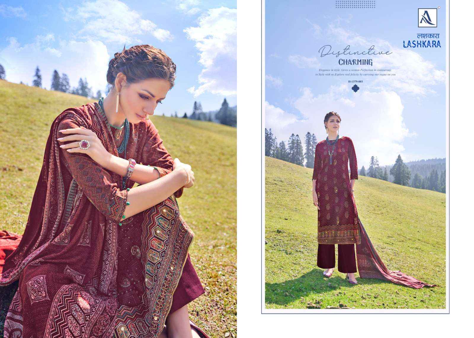 Alok Lashkara Pashmina Dress Material 6 pcs Catalogue
