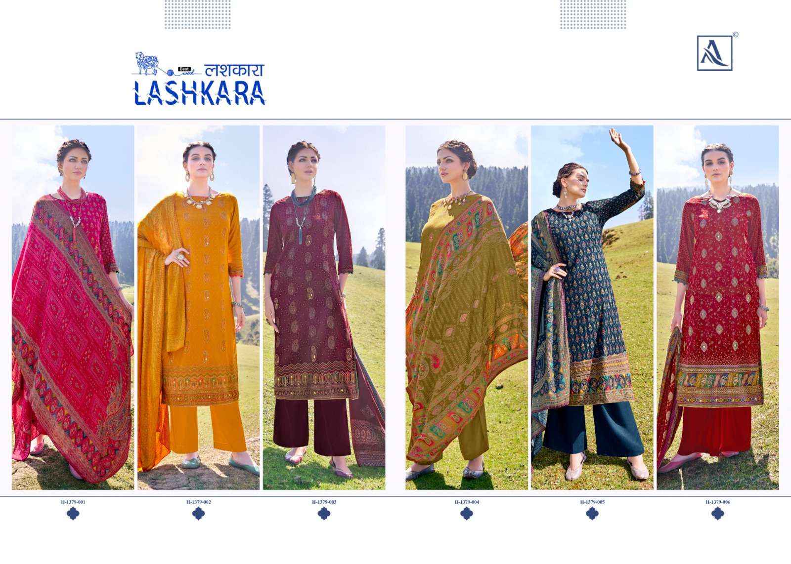 Alok Lashkara Pashmina Dress Material 6 pcs Catalogue