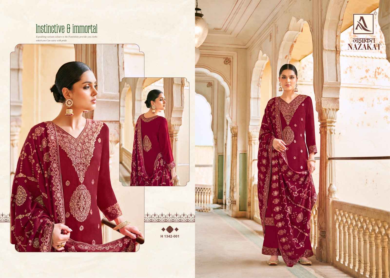 Alok Nazakat Pashmina Dress Material 6 pcs Catalogue