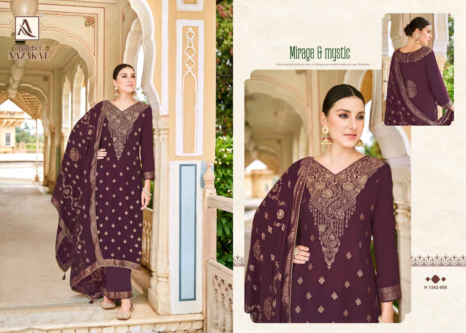 Alok Nazakat Pashmina Dress Material 6 pcs Catalogue