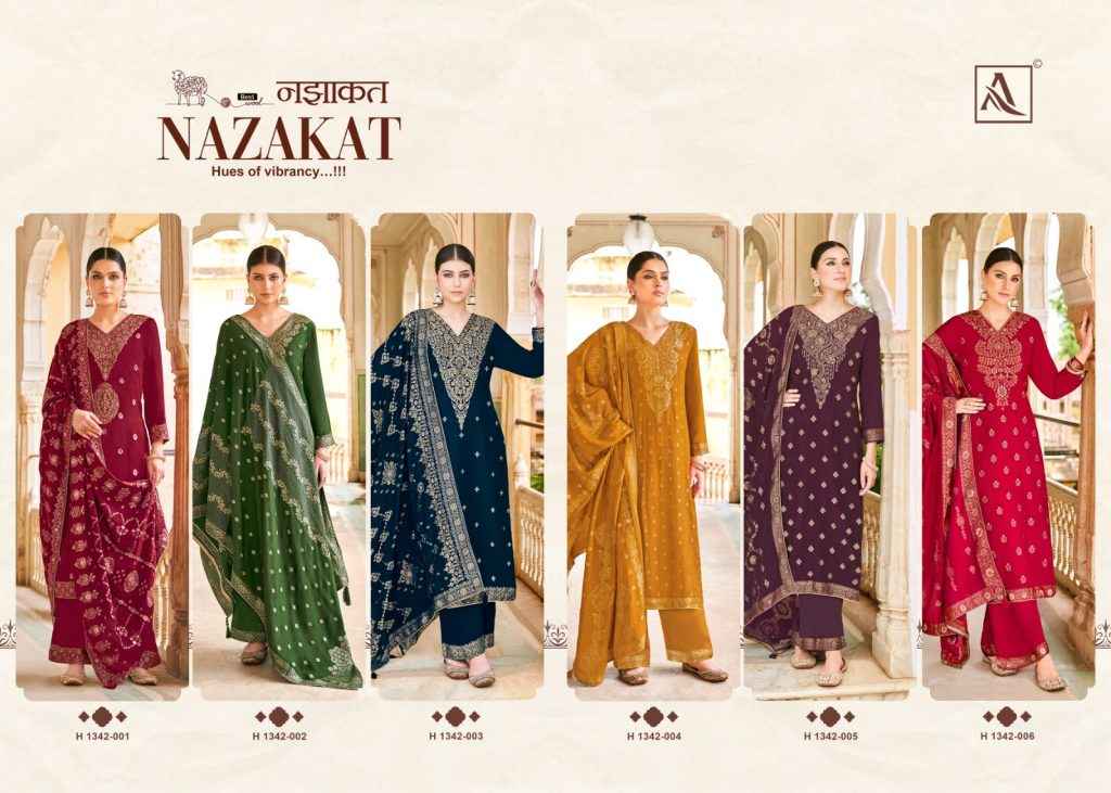 Alok Nazakat Pashmina Dress Material 6 pcs Catalogue