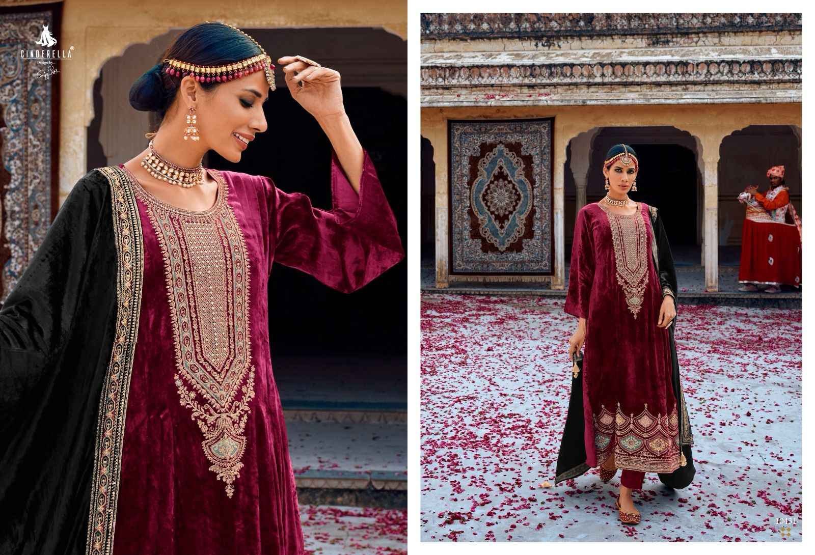 Cinderella Rumaisa Velvet Dress Material 8 pcs Catalogue