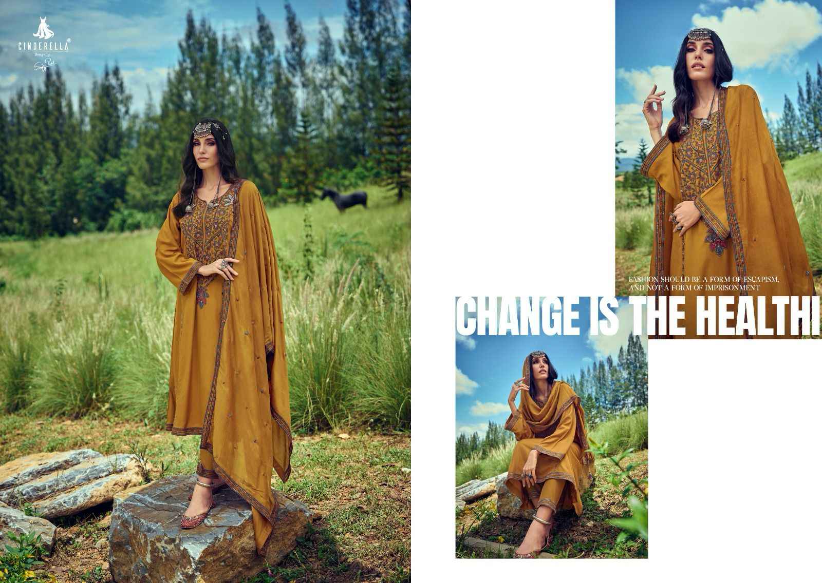 Cinderella The Festive Edit Pashmina Dress Material 6 pcs Catalogue