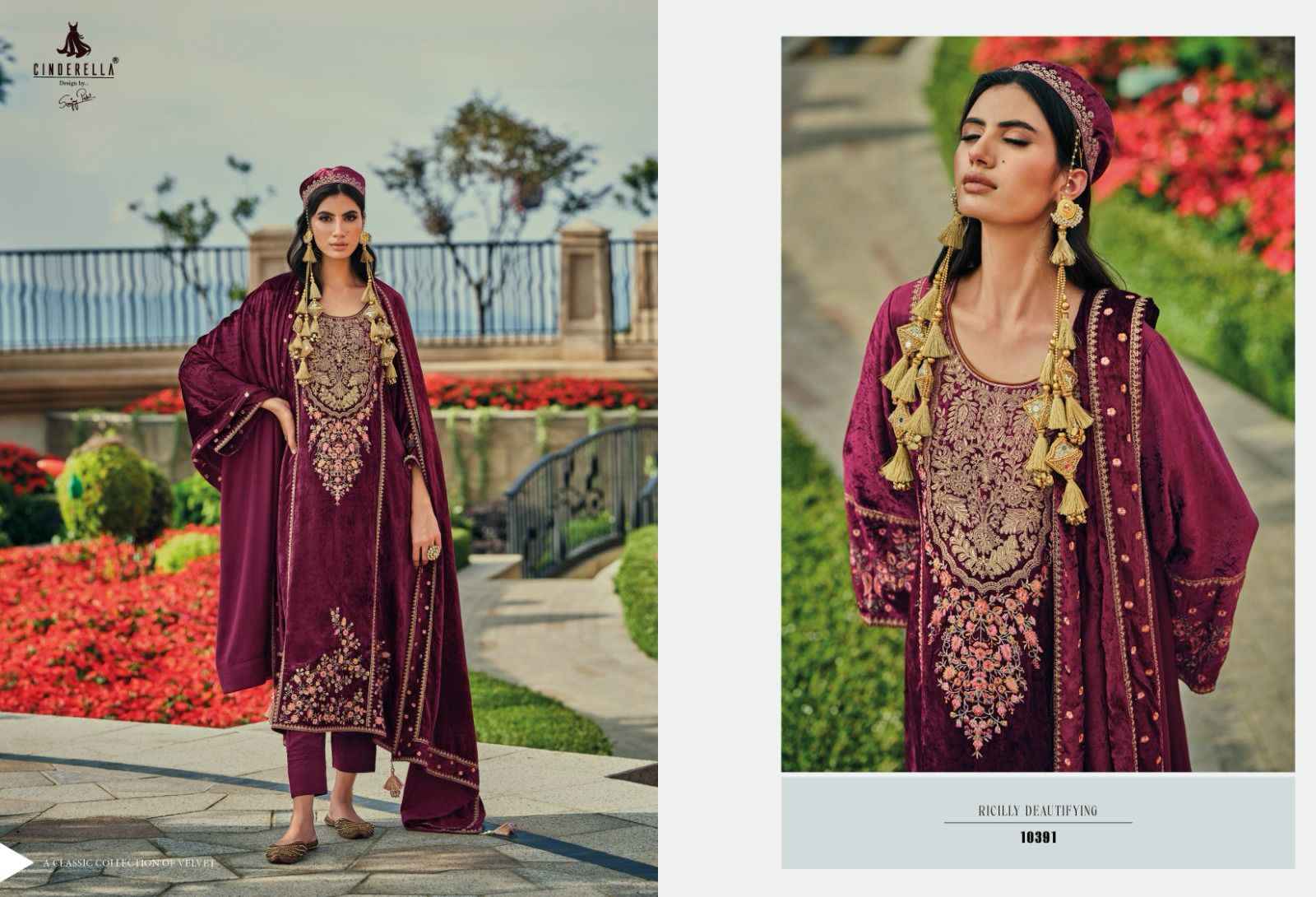 Cindrella Hasrat Velvet Dress Material 8 pcs Catalogue