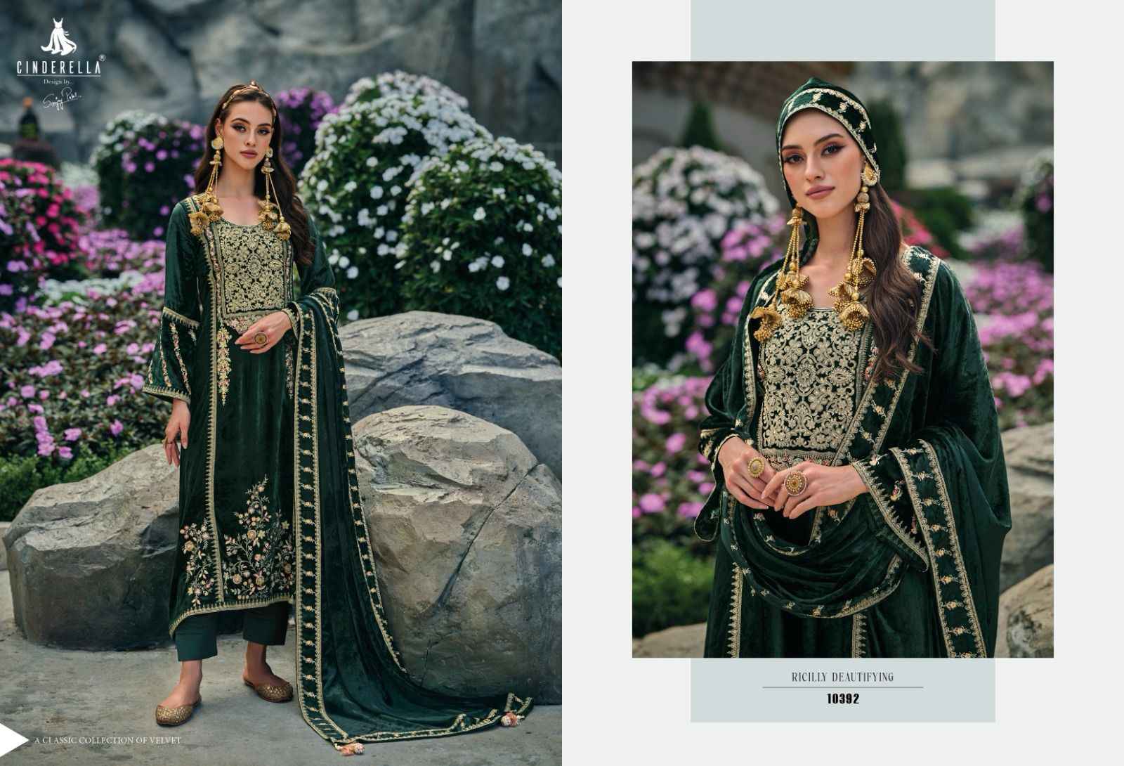 Cindrella Hasrat Velvet Dress Material 8 pcs Catalogue