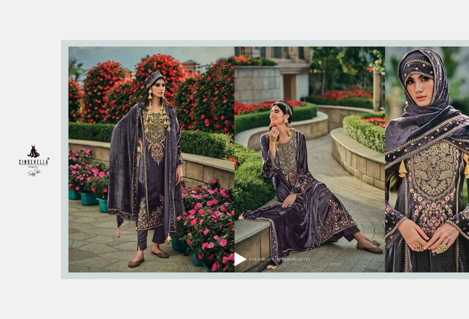 Cindrella Hasrat Velvet Dress Material 8 pcs Catalogue