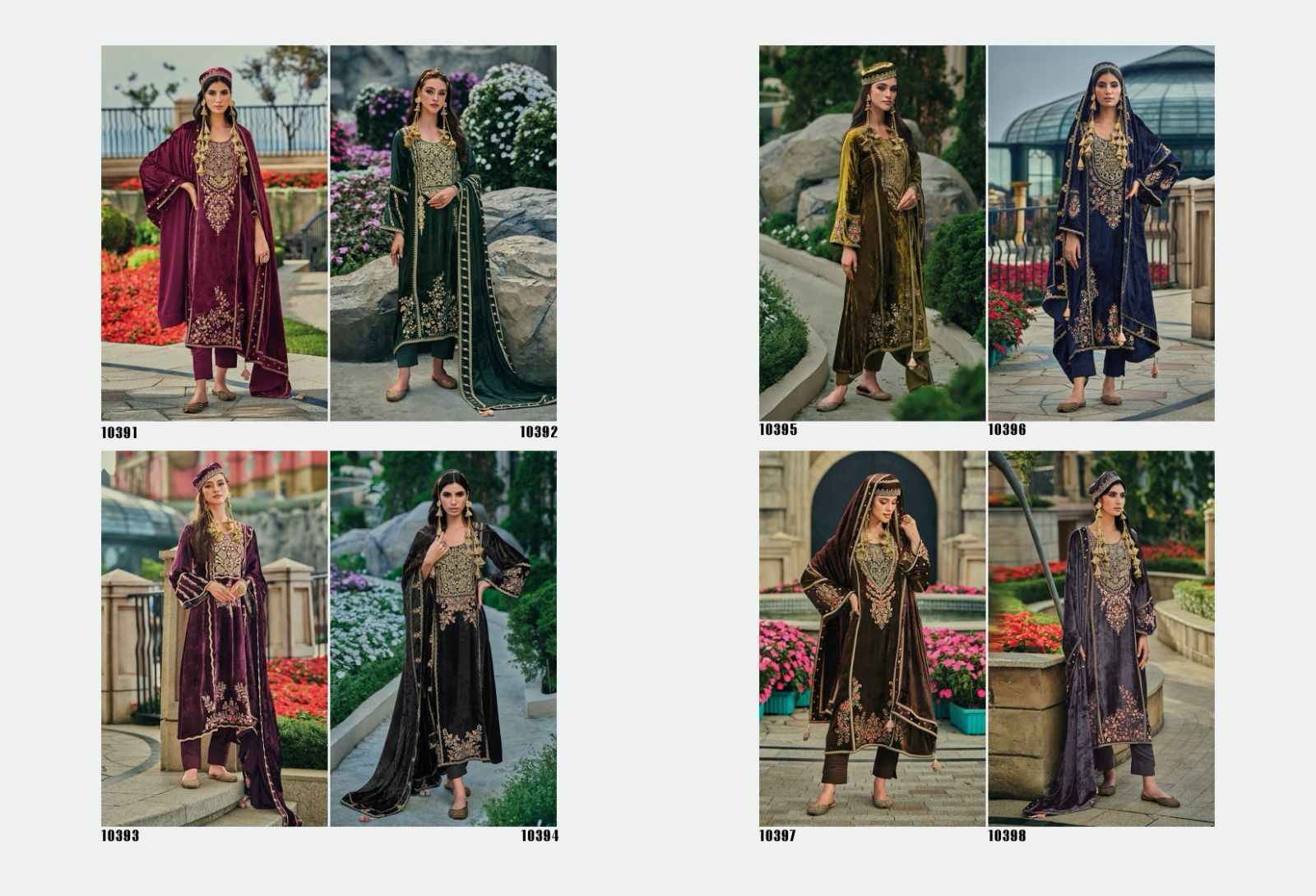 Cindrella Hasrat Velvet Dress Material 8 pcs Catalogue