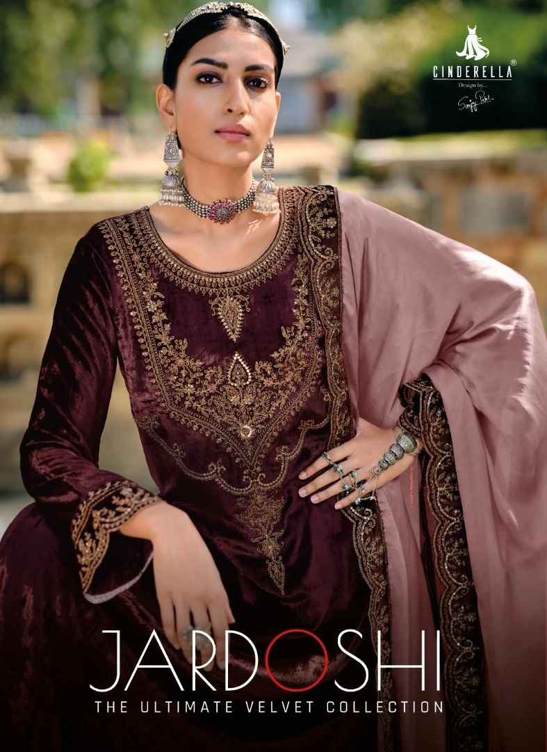 Cindrella Jardoshi Velvet Dress Material 6 pcs Catalogue