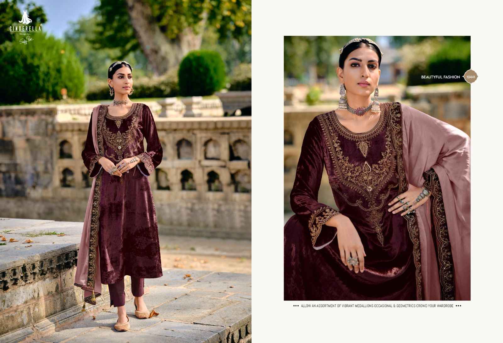 Cindrella Jardoshi Velvet Dress Material 6 pcs Catalogue