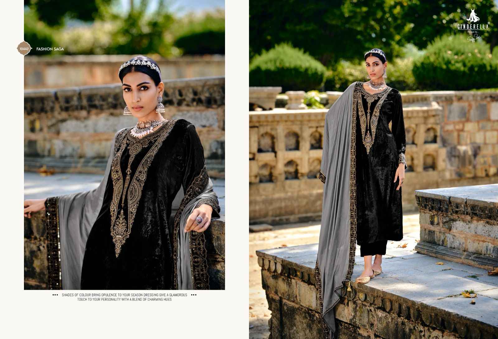 Cindrella Jardoshi Velvet Dress Material 6 pcs Catalogue