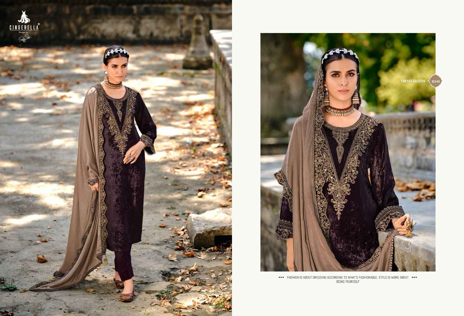 Cindrella Jardoshi Velvet Dress Material 6 pcs Catalogue
