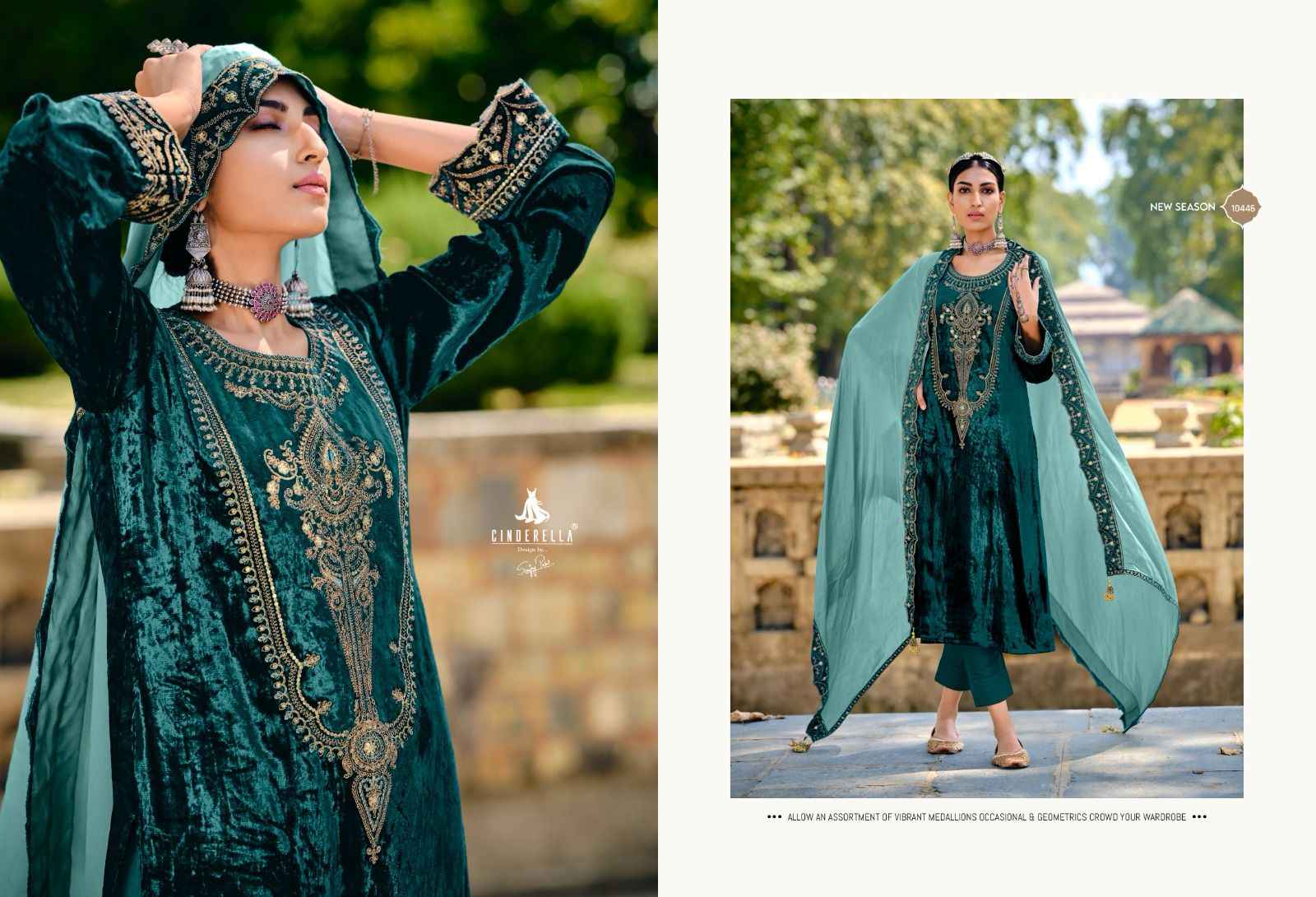 Cindrella Jardoshi Velvet Dress Material 6 pcs Catalogue