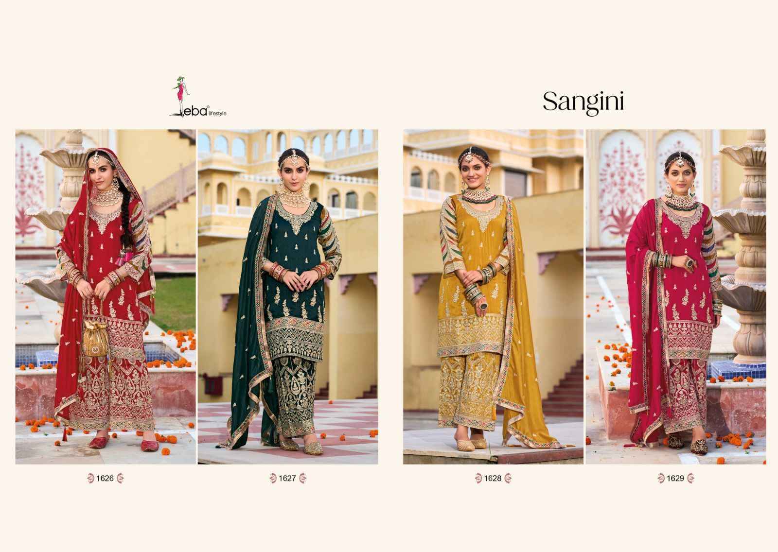 Eba Lifestyle Sangini Readymade Silk Dress 4 pcs Catalogue